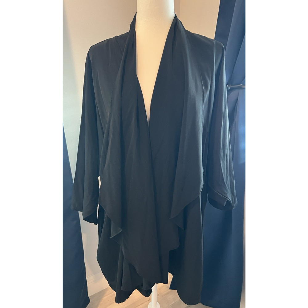 VNTG OSCAR De La RENTA P/S Swimwear BLACK ClassicCover Up Cruise Loungewear 80's